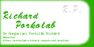 richard porkolab business card