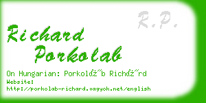 richard porkolab business card
